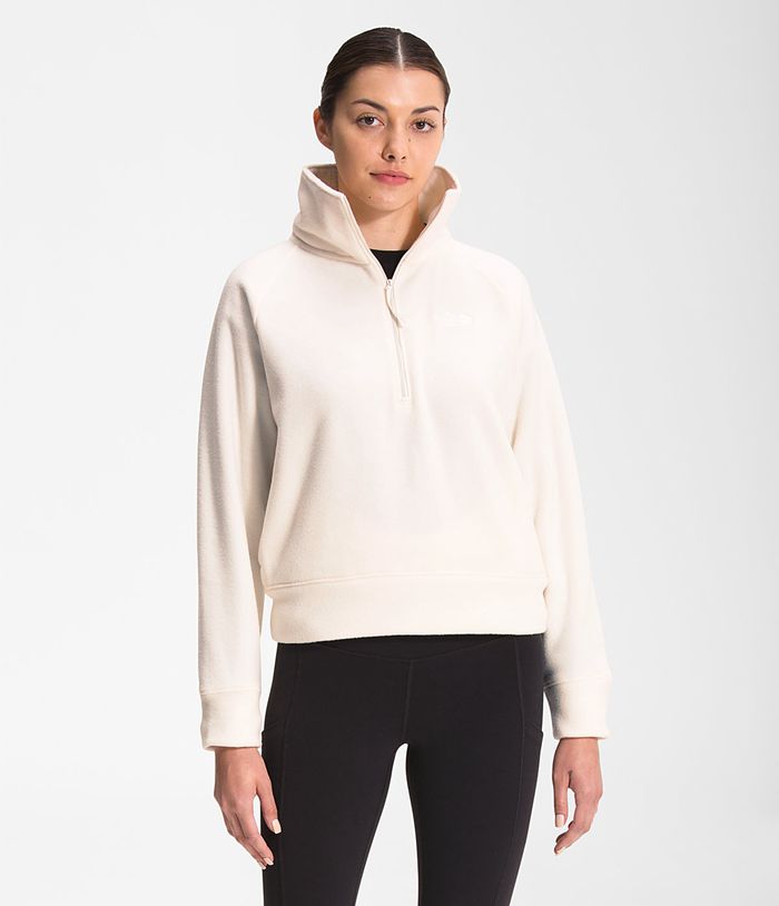 The North Face Pullover City Standard Micro-Fleece ¼ Zip White - Womens - Thailand BIGYL-6345